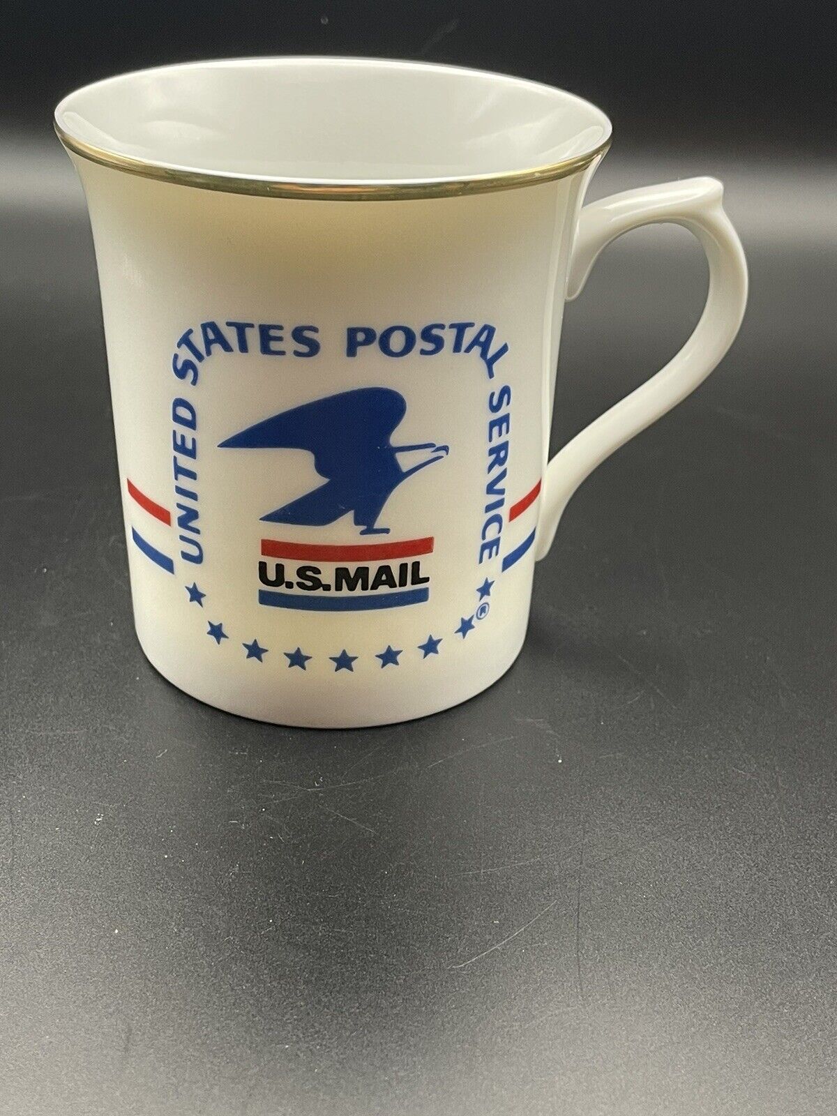 United States postal service-Gold trim porcelain coffee cup US mail  Advertising
