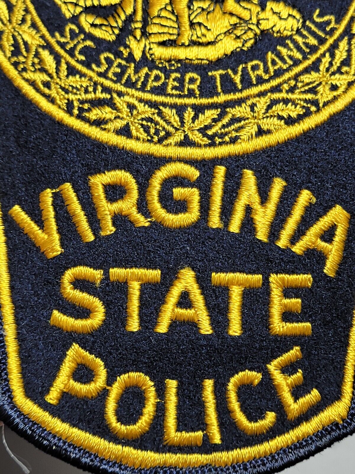 LE9b7 Police patch felt Virginia State Police vintage 