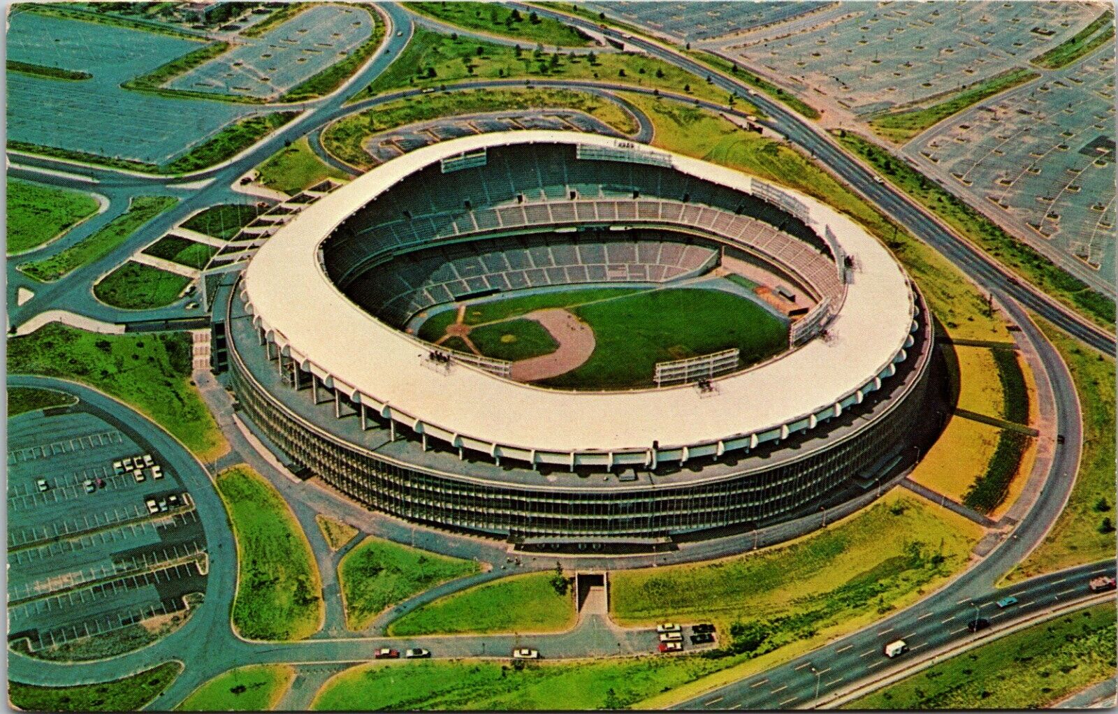 Washington D. C. Stadium Aerial View, Washington Red Skins & Senators - Postcard