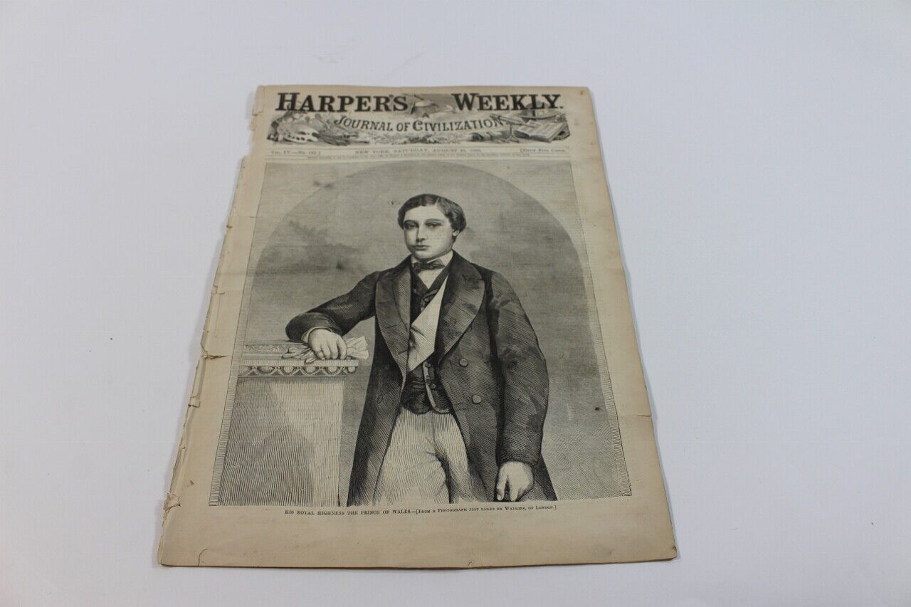 Harper's Weekly Civil War Journal Civilization New York August 25 1860 Newspaper