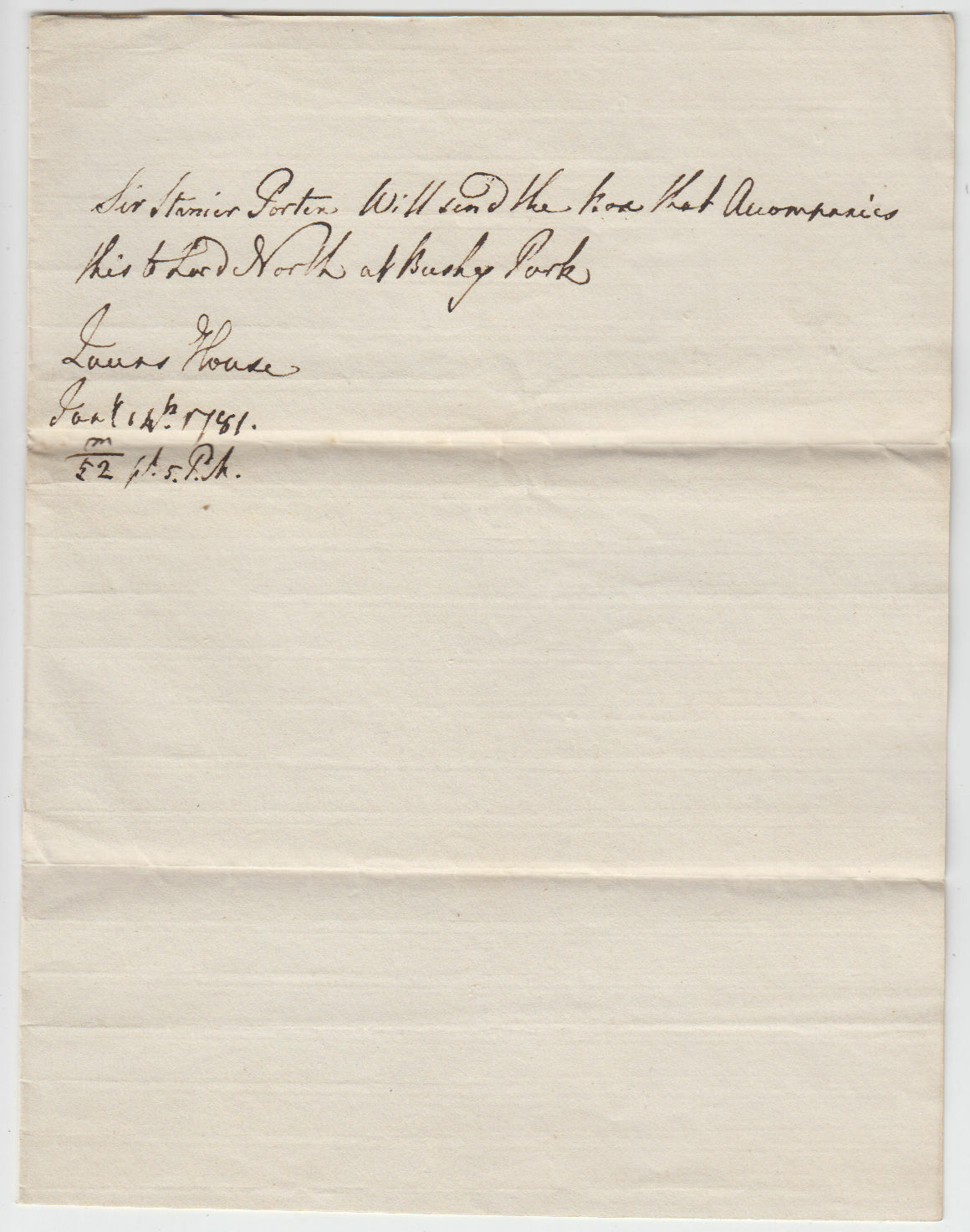 KING GEORGE III. Autograph Note, 1781