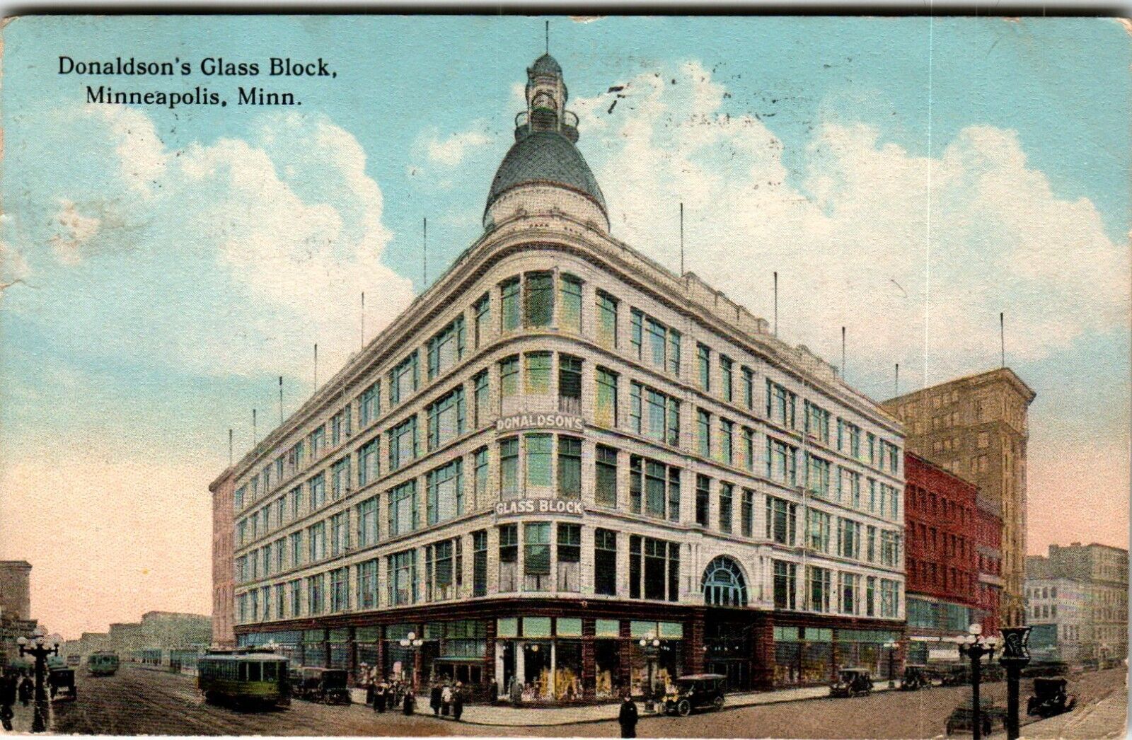 Donaldson\'s Glass Block Building Minneapolis Minnesota Postcard C. 1914