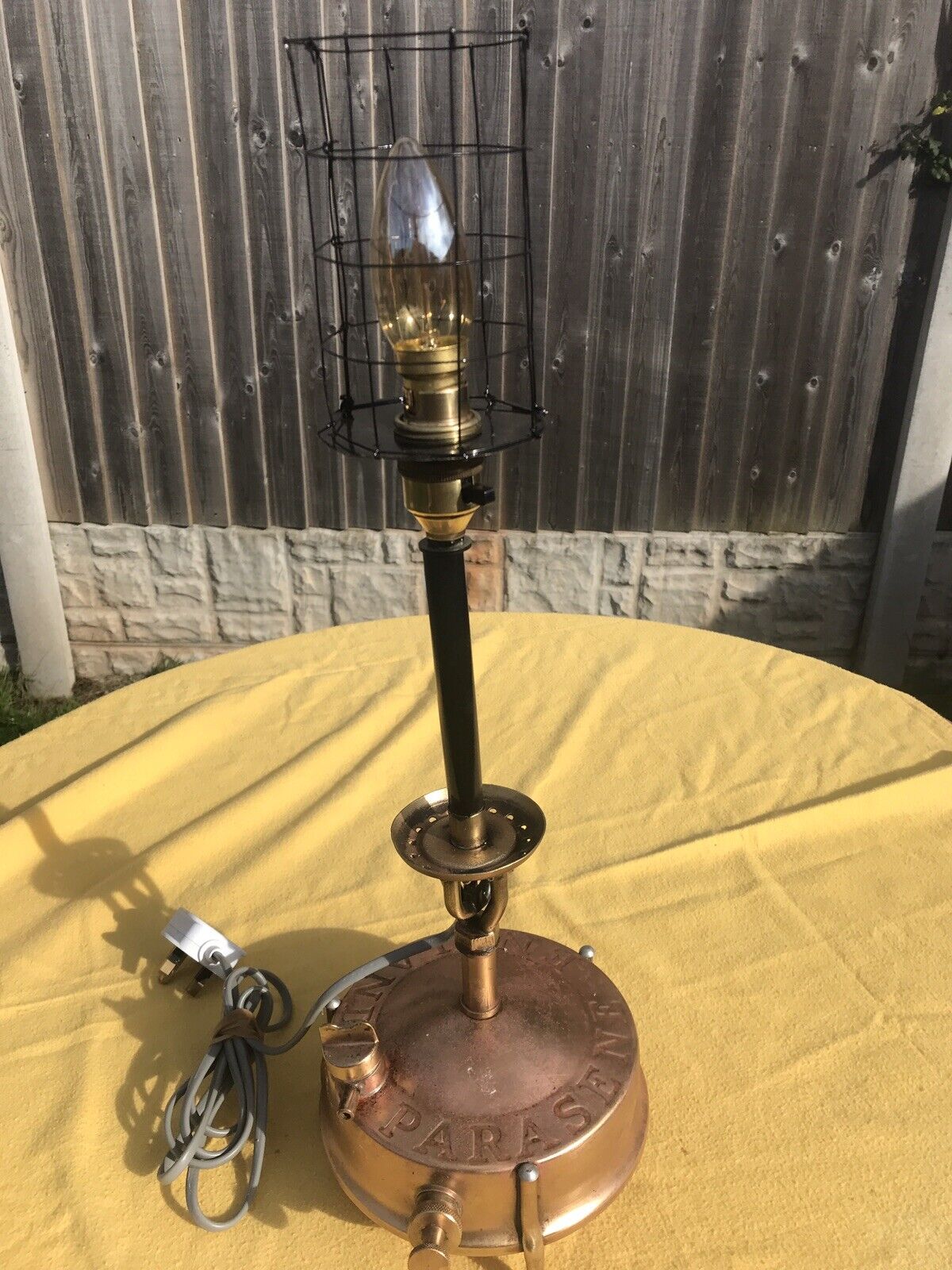 Vintage Parasene Pressure stove  Table lamp .Unusual and unique man cave item .