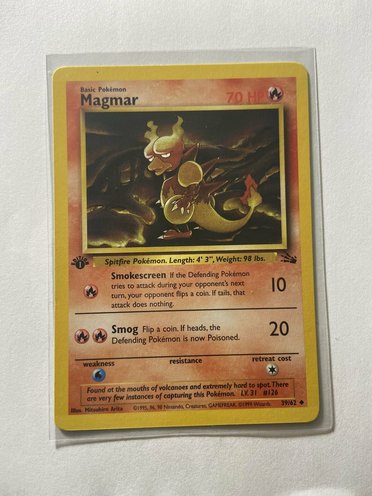  Magmar 1st edition Fossil near mint condition ENGLISH  39/62