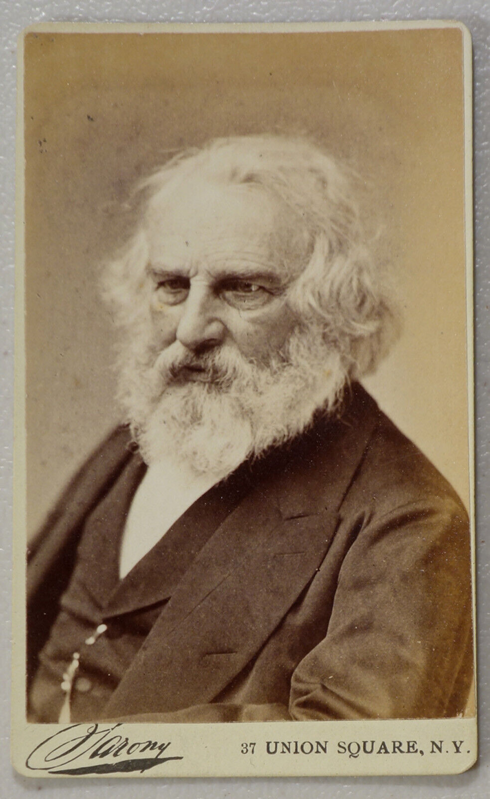 Henry Wadsworth Longfellow CDV photo by Napoleon Sarony 1870s
