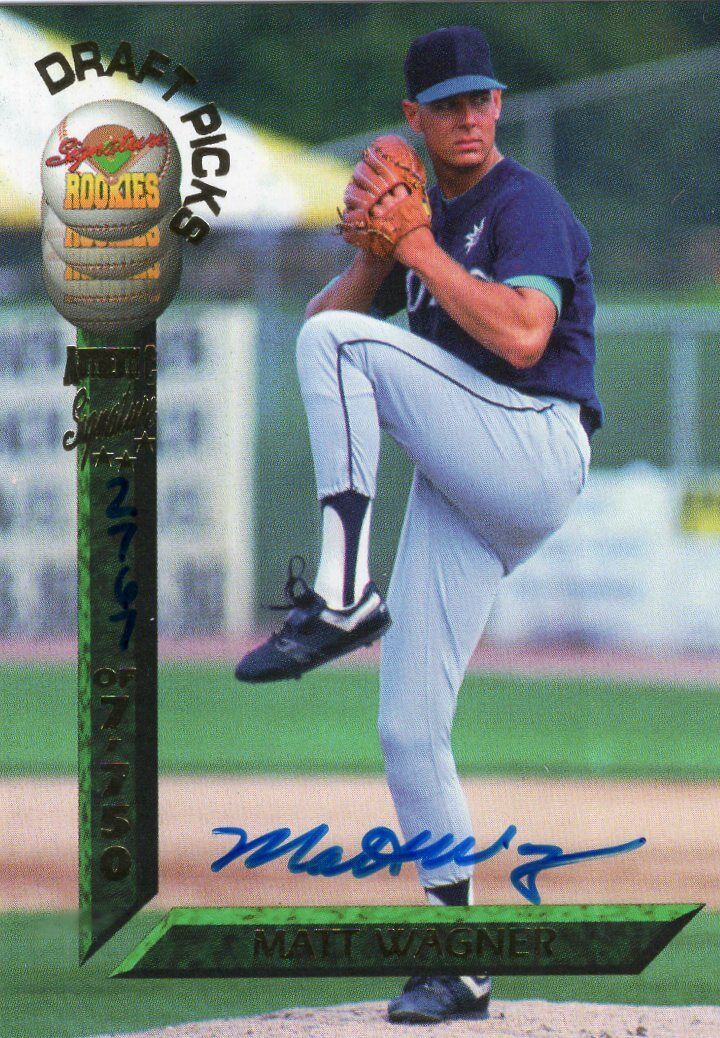MATT WAGNER 1994 AUTOGRAPHED Signature Rookies #64 Baseball Card #2767 of 7750