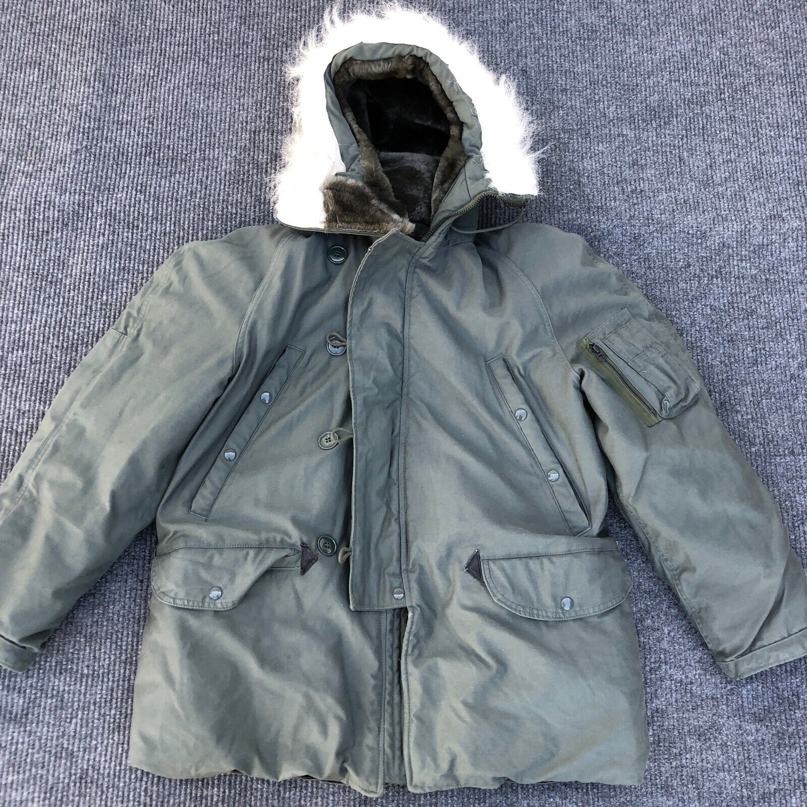 Extreme Cold Weather Parka N3-B USGI Insulated Jacket Hood MEDIUM 1982