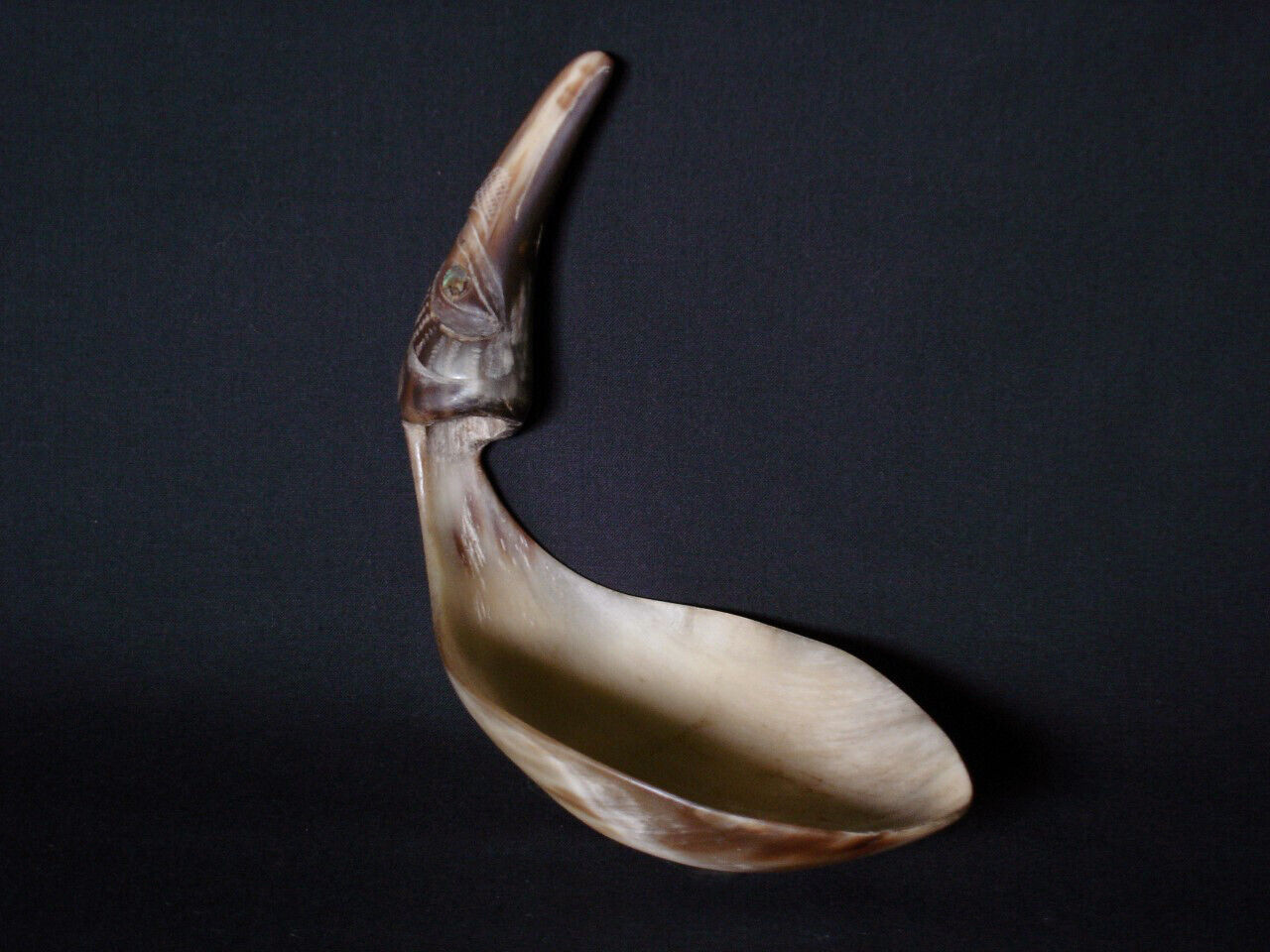 An early Northwest carved horn spoon, Native American Indian Artifact c.1890