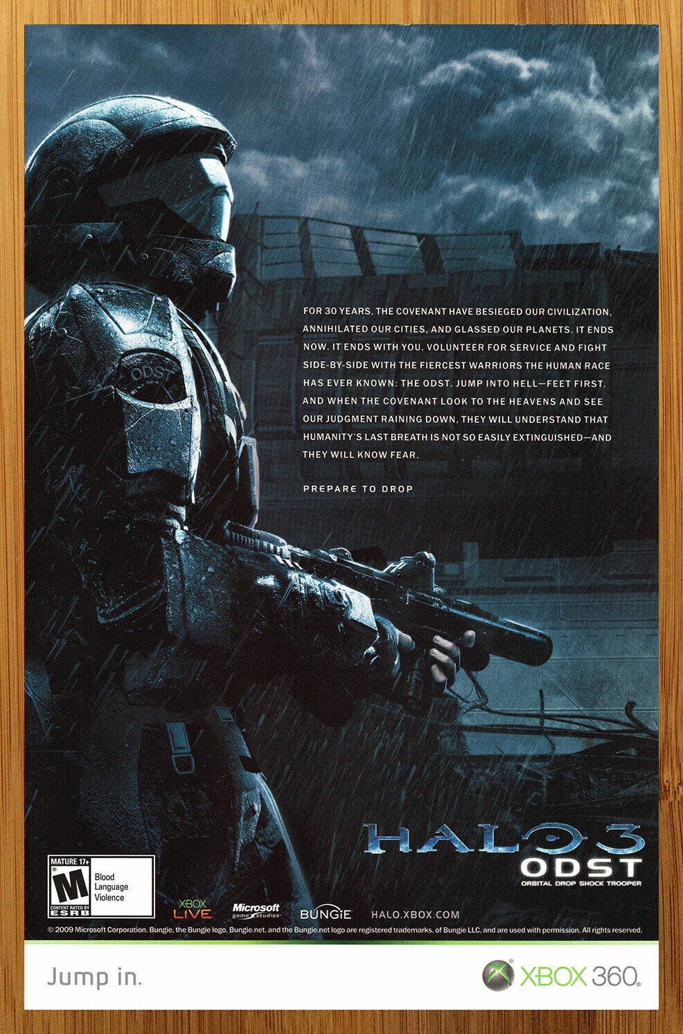2009 Halo 3: ODST Xbox 360 Print Ad/Poster Authentic Official Promo Wall Art