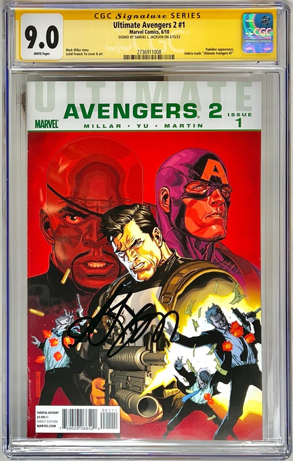 CGC Signature Series Samuel L. Jackson Graded 9.0 Ultimate Avengers 2 #1