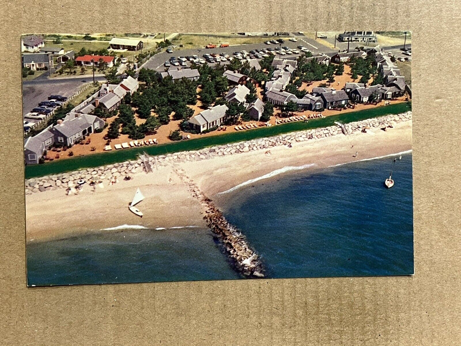 Postcard Cape Cod MA Massachusetts Yarmouth Seaside Village Bass River Beach