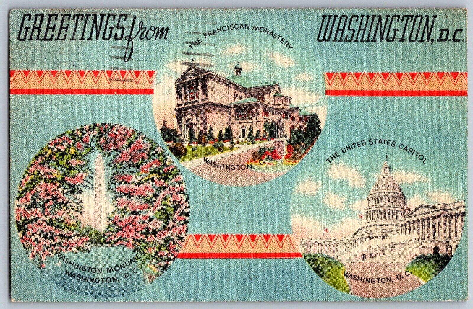 Washington D.C. - Greetings from Washington - Vintage Postcard - Posted