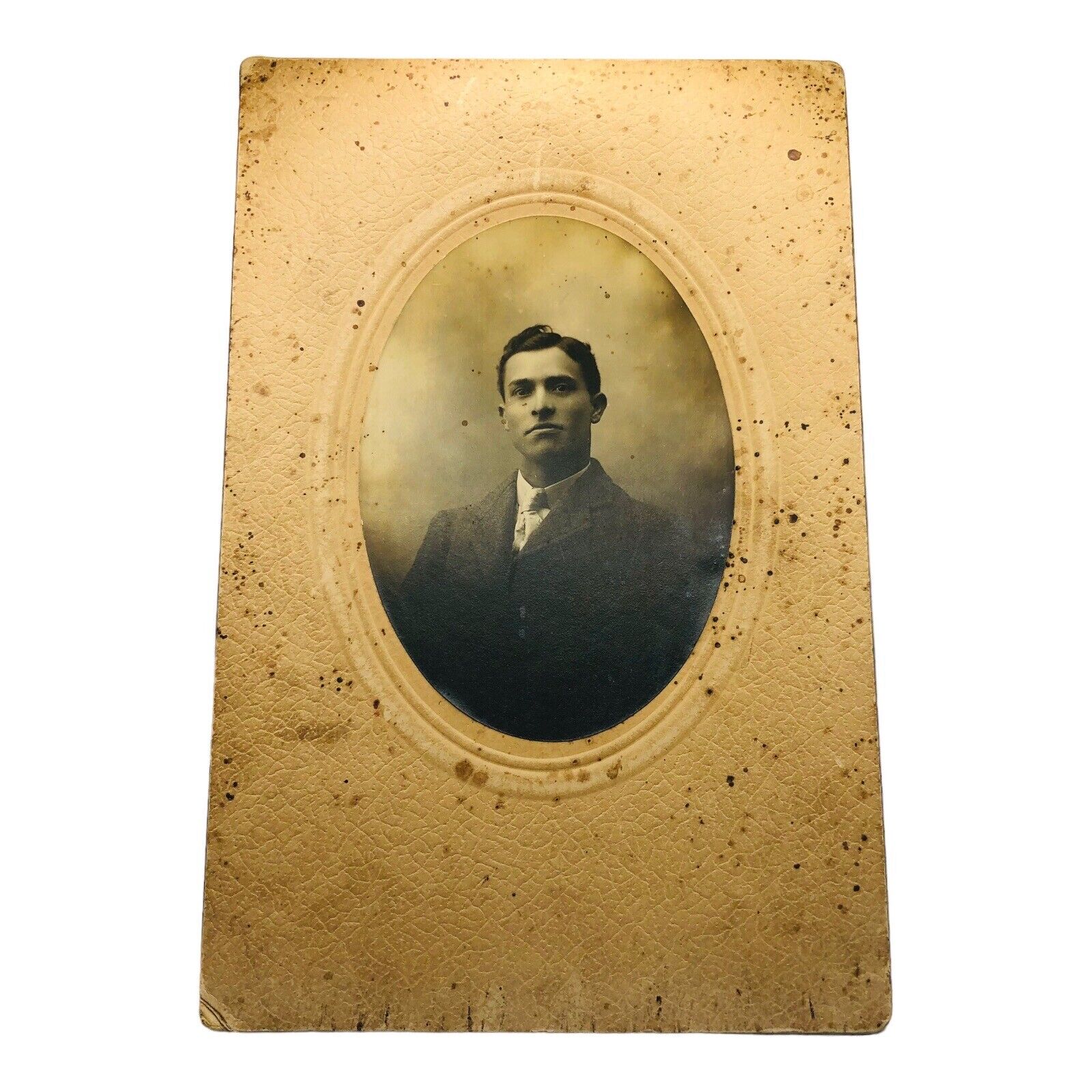 ATQ Cabinet Card Mounted Oval Photo Victorian Dapper Gentleman Distinguished