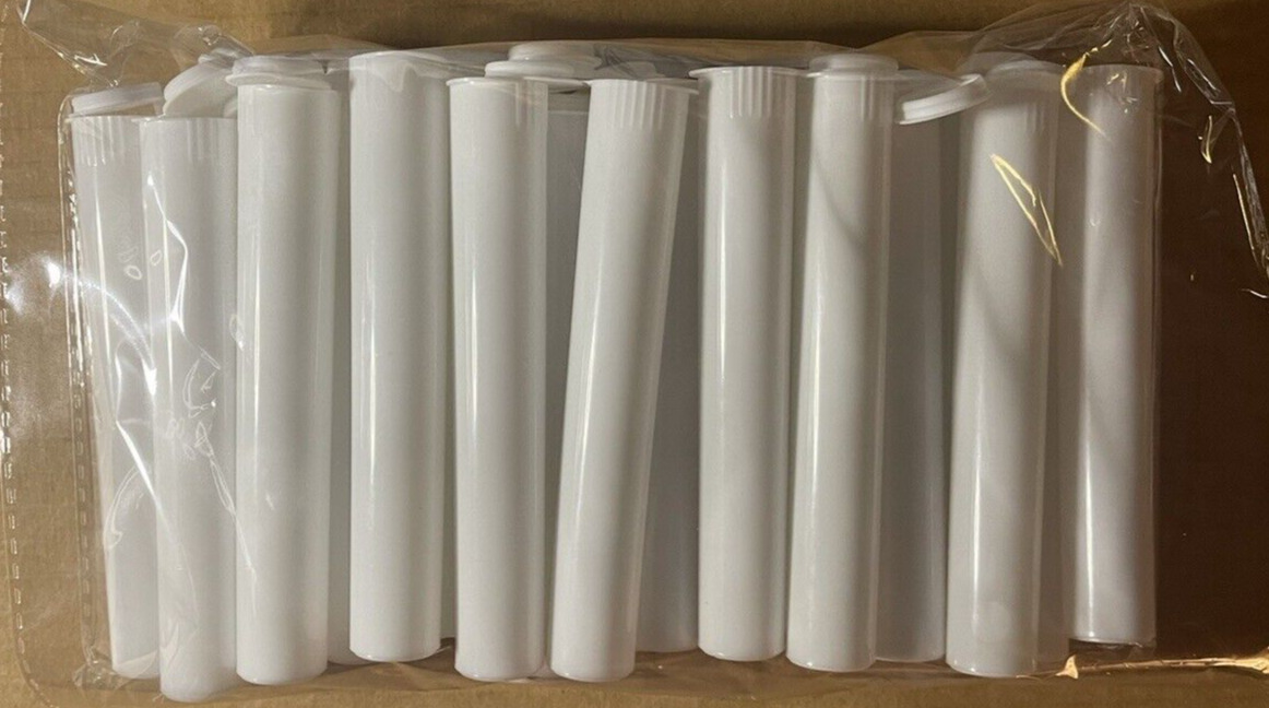 W Gallery 25 White 116mm Pop Top Tubes - Airtight Smell Proof Containers