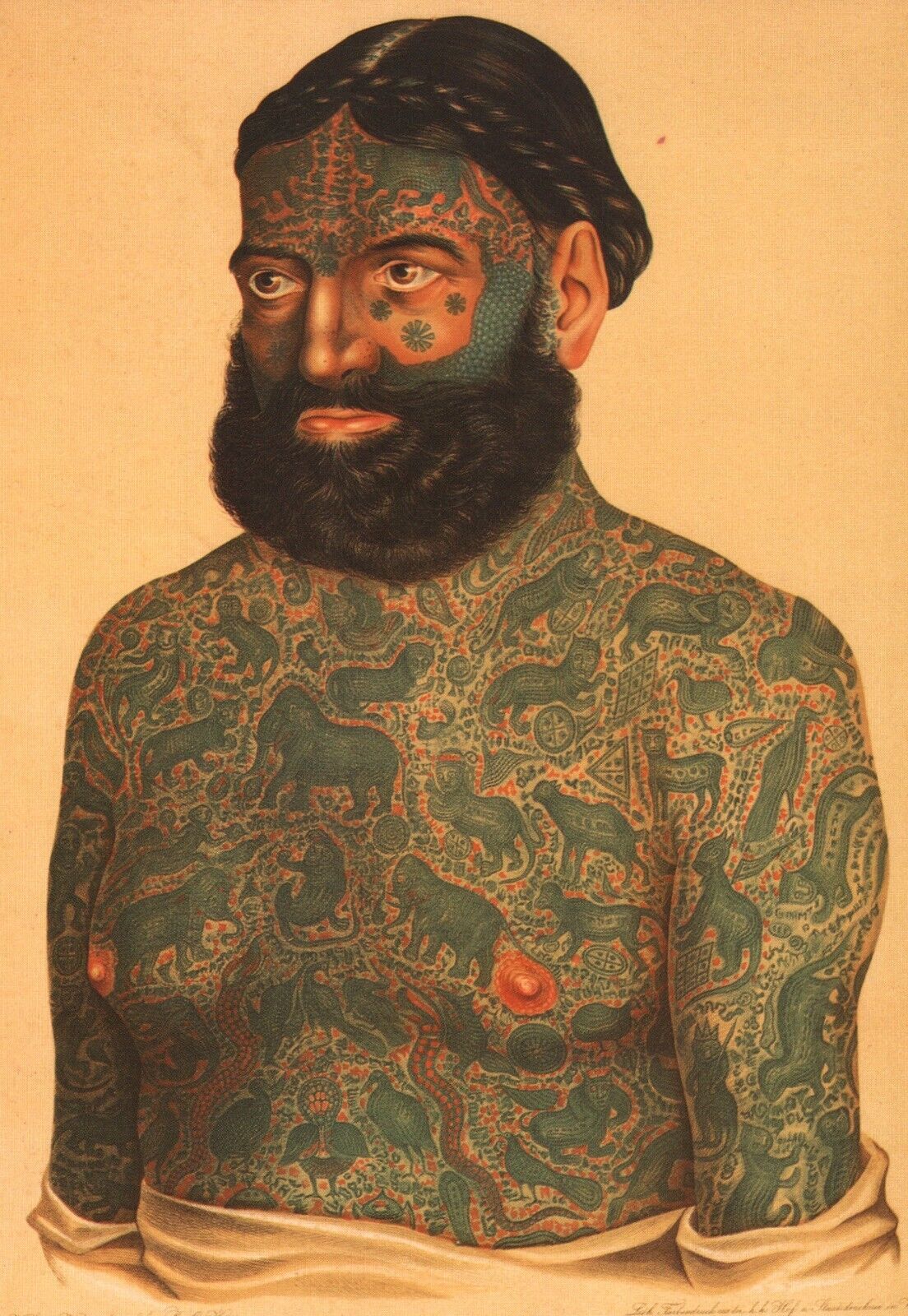 Bearded Prince Constantine Albania the Amsterdam Tattoo Museum Vintage Postcard