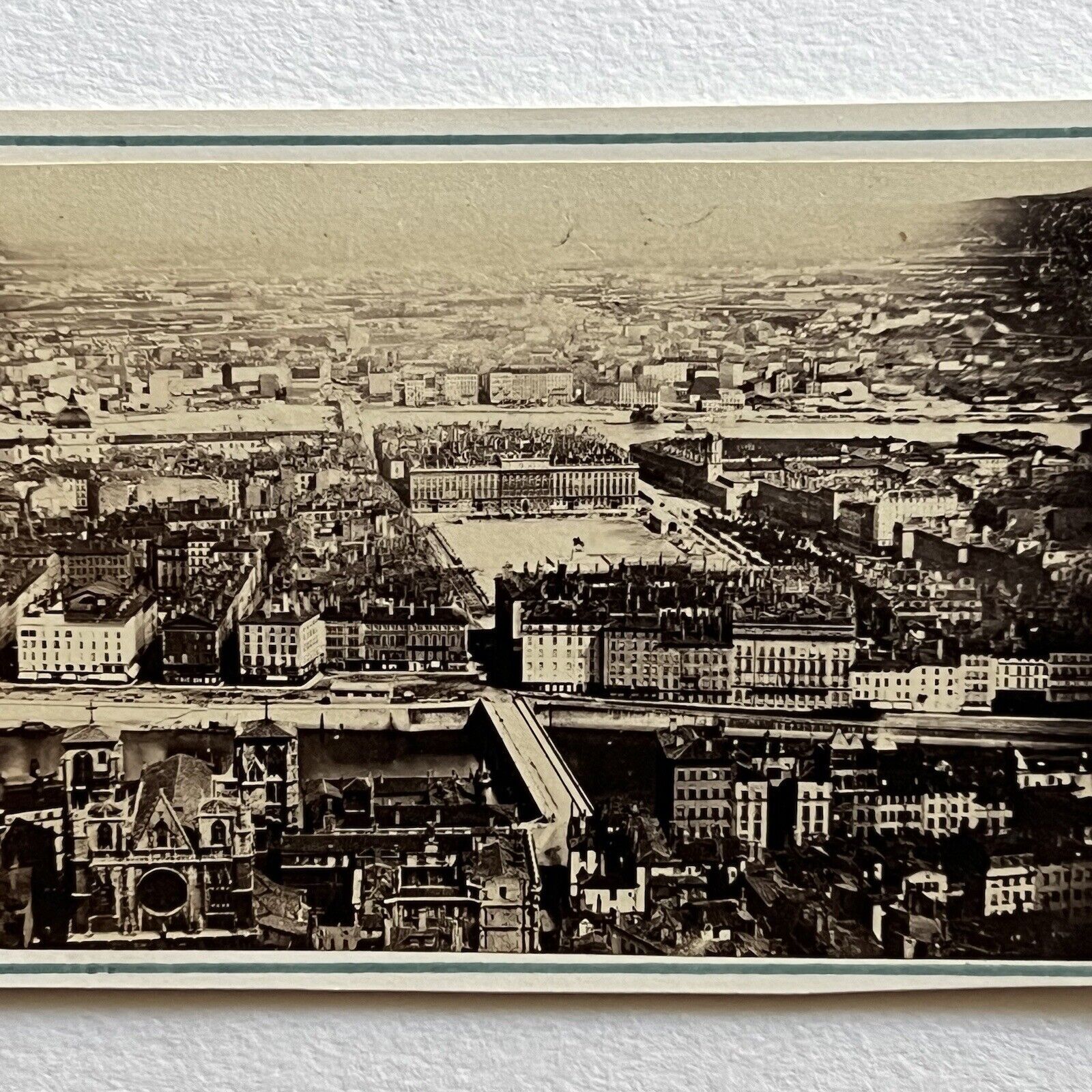 Antique CDV Photograph City Of Lyon France Beautiful View Buildings