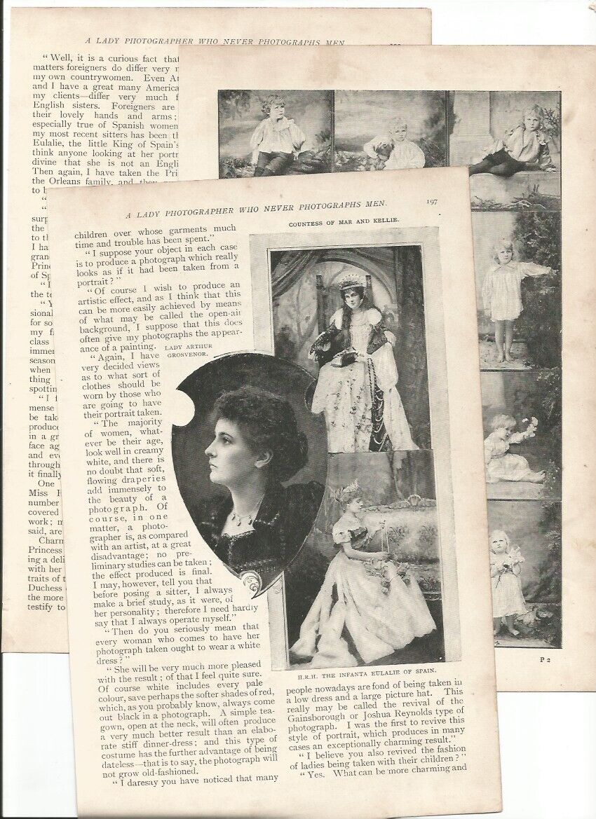 A LADY PHOTOGRAPHER WHO NEVER PHOTOGRAHS MEN ALICE HUGHES VICTORIAN ARTICLE 1898