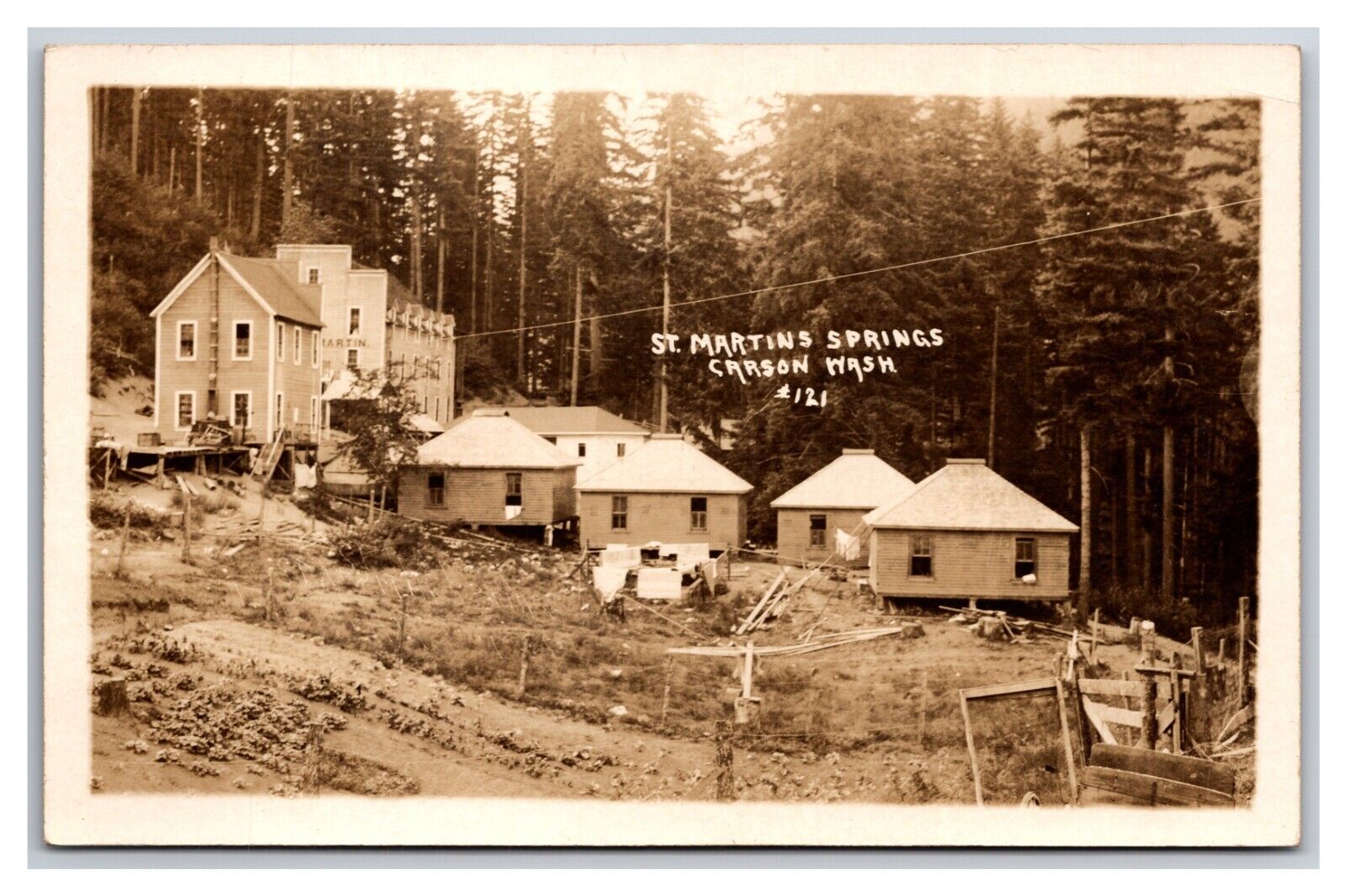 RPPC St Martin Hot Springs Hotel Carson Washington WA 1914 Postcard Y16