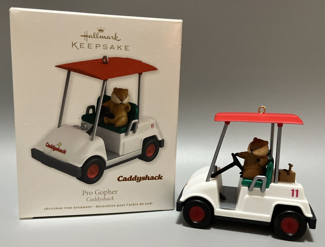 Hallmark Keepsake Pro Gopher CaddyShack Golf Cart Christmas Ornament 2011