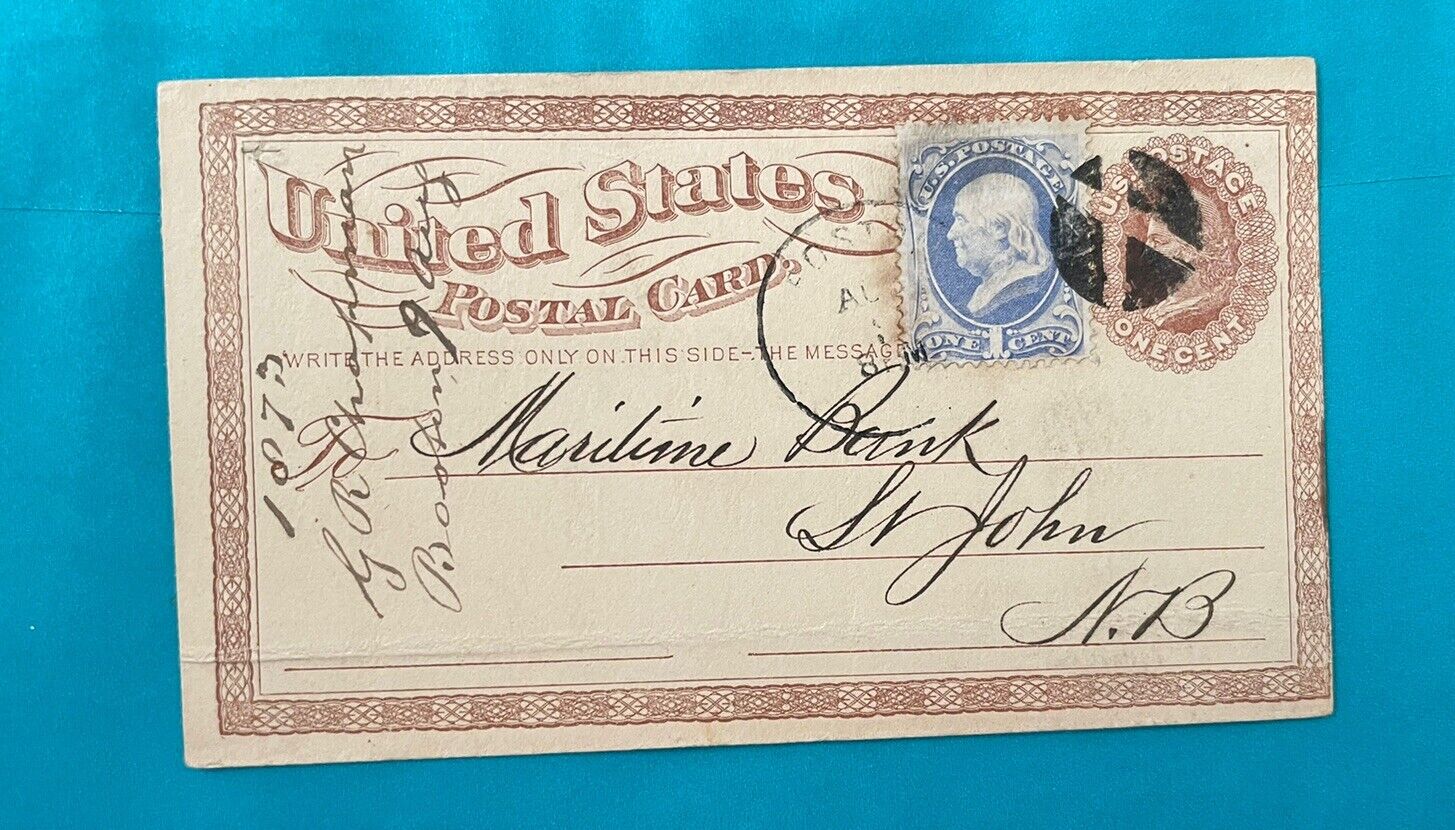 This Antique Postcard has it going USA 1873 Boston MA pls see pics