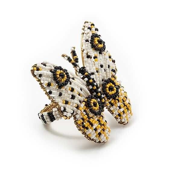 Brand New Mackenzie Childs Spot On Butterfly Napkin Ring