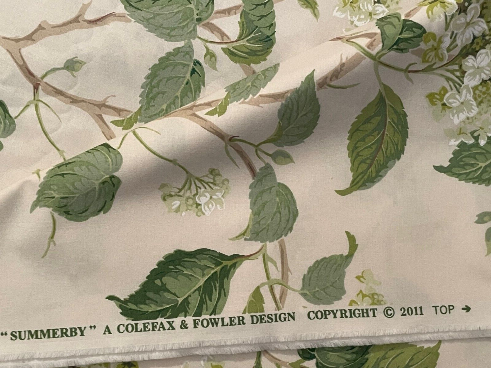 COLEFAX AND FOWLER Summerby Leaf Green chintz cotton multipurpose 6 yards