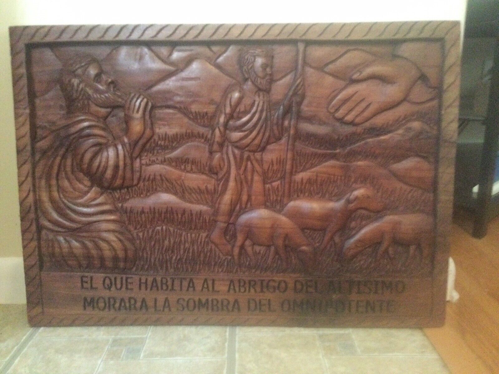 Jesus And The Lord   Carved Wooden 25 X 17