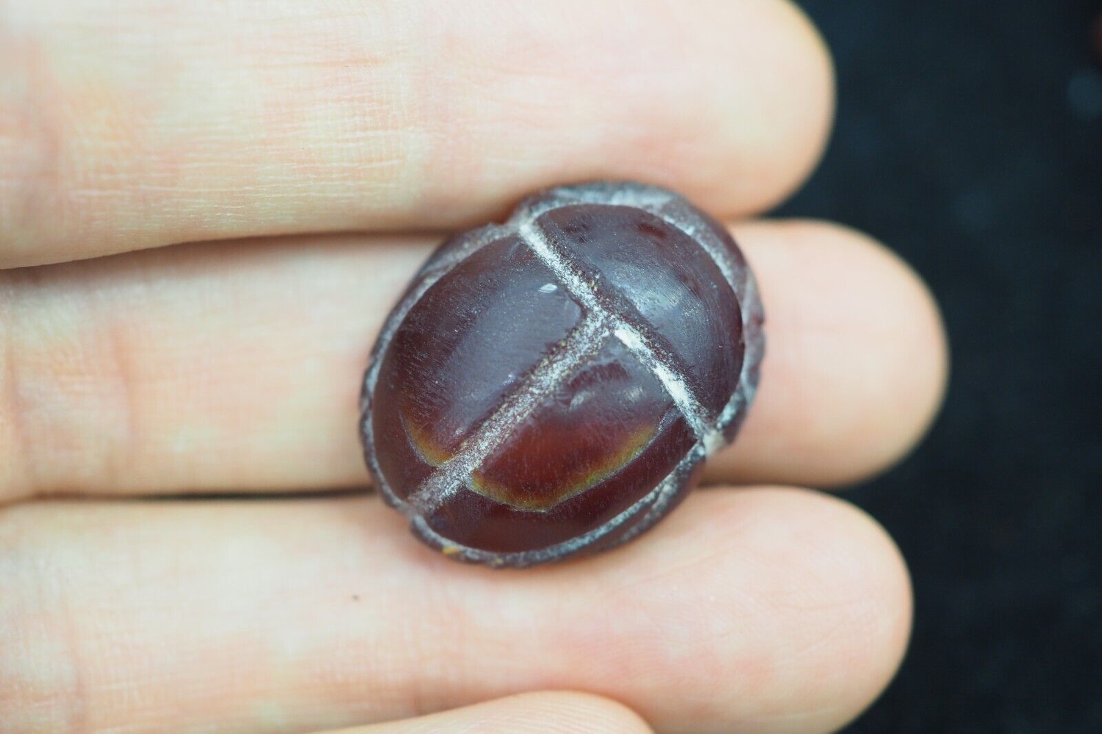 Antique Old Carnelian Scarab Egyptian  Culture bead Amulet Pendant