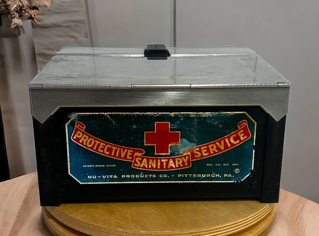 Antique Vtg Protective Sanitary Service Sterilizer Kit Caddy NuVita Products PA