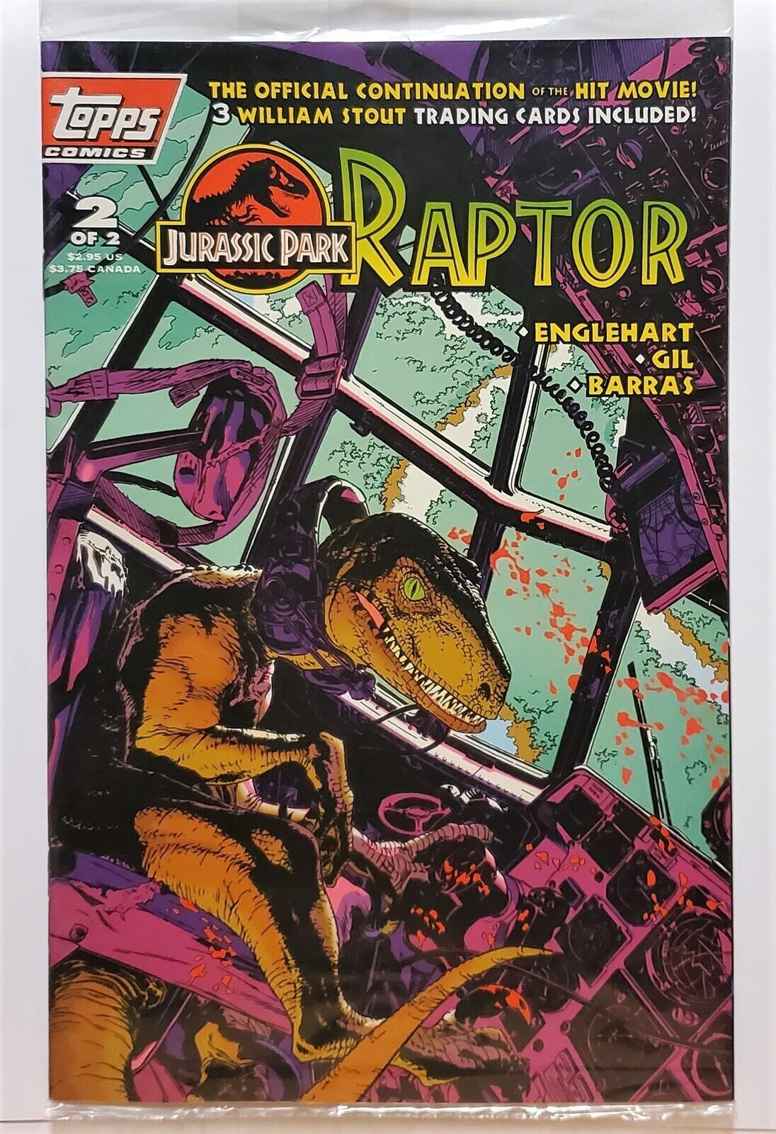 Jurassic Park: Raptor #2 (with card) VF/NM; Topps | we combine shipping