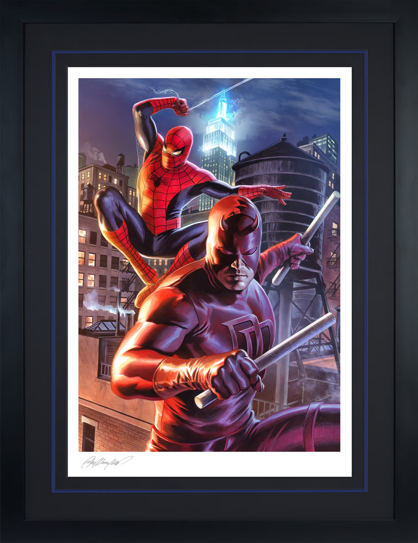 Sideshow Collectibles Daredevil & Spider-Man Framed Print Art By Felipe Massafe