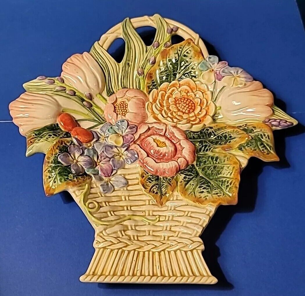 Vtg FITZ & FLOYD CLASSICS Old World Rabbits Canape Plate  Basket SPRING FLOWERS 