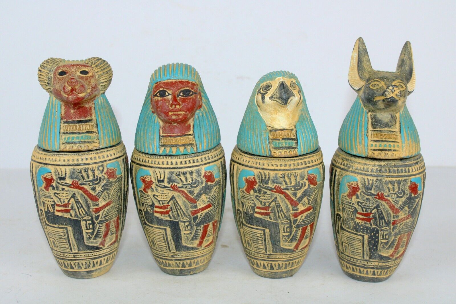 Rare Ancient Egyptian Pharaonic Antique 4 Canopic Jars BC Egyptology