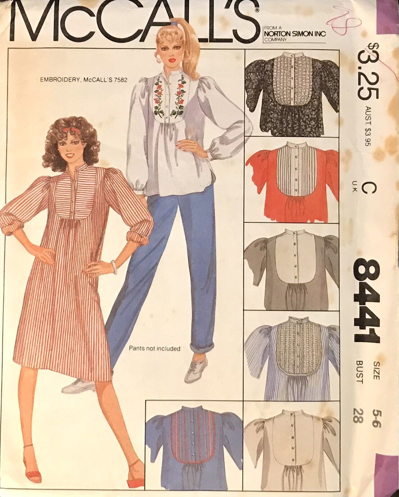 Vintage McCall’s Pattern 8441 Cottagecore Dress & Top Junior Sz5 B28 Uncut FF 83