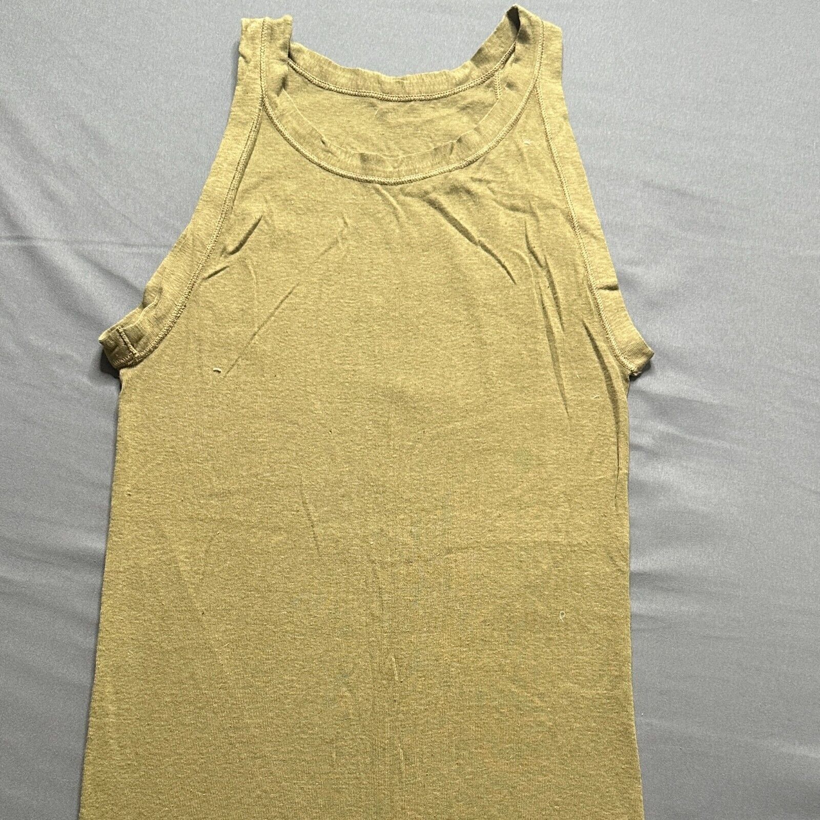Vintage WW2 US Army Tank Top Mens S Olive Green Drab OG Cotton World War Two