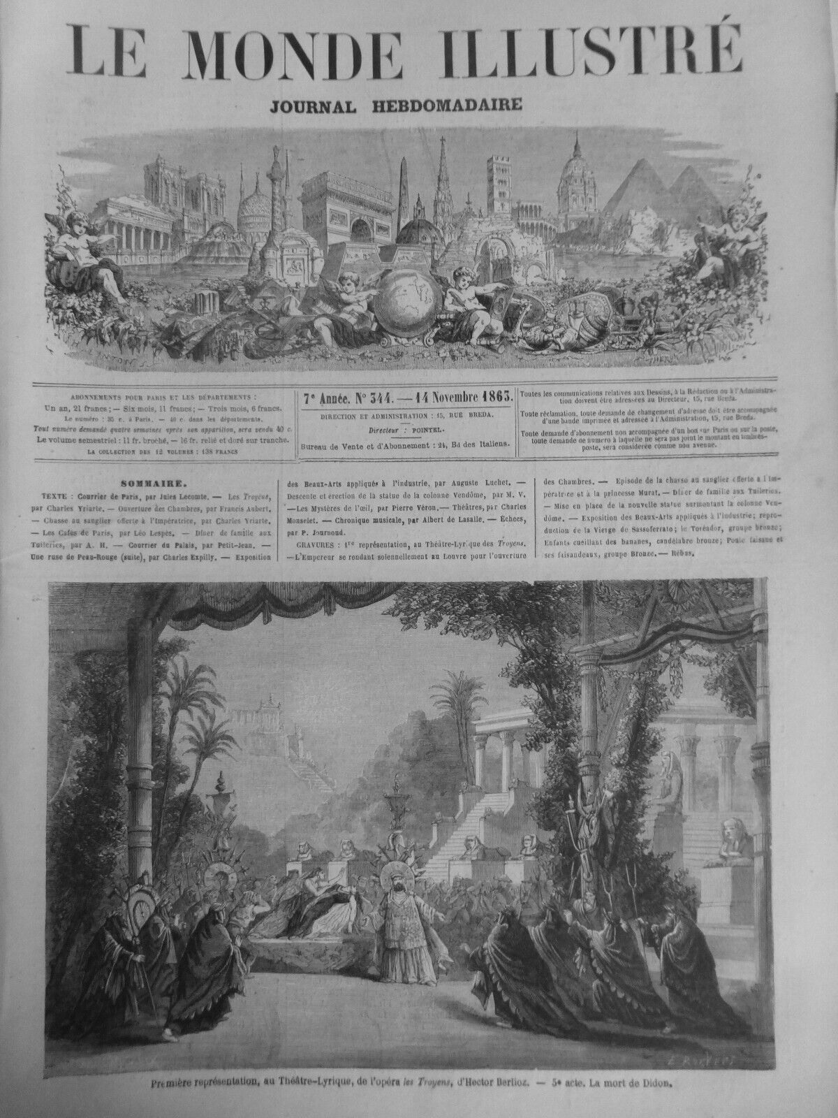 1863 1886 BERLIOZ HECTOR THEATRE TROYEN 7 OLD NEWSPAPERS