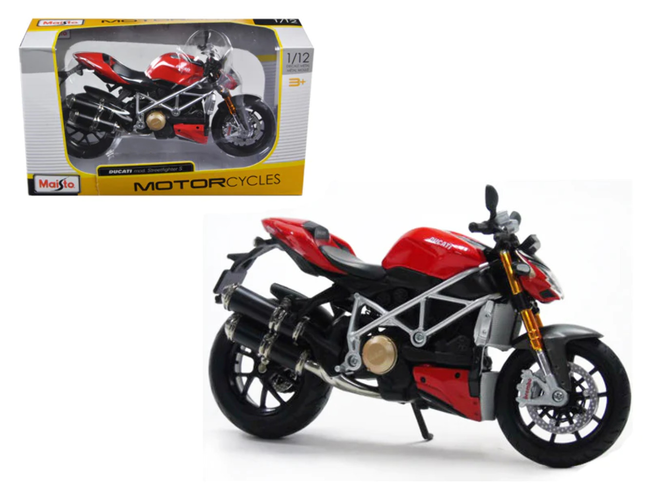 Ducati Mod Streetfighter S Red 1/12 Diecast Motorcycle Model