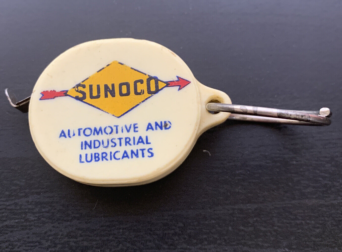 Vintage Sunoco Advertising Keyring Measuring Tape Made In Germany G3-B10