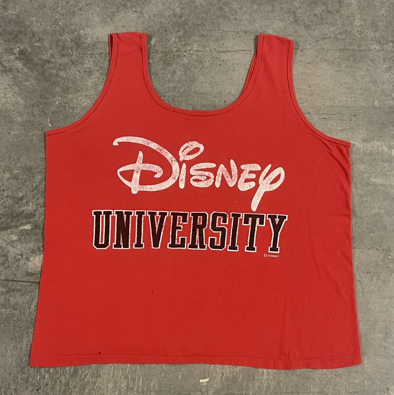 VTG Made in USA Red Disney University Sleeveless Tank Top Adult Size X-Large