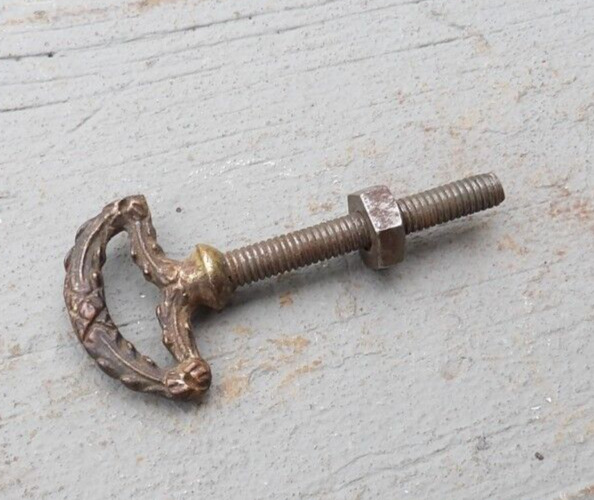 Vintage/Antique Victorian Cast Brass Top WING Thumb Screw Bolt Door Drawer Pull