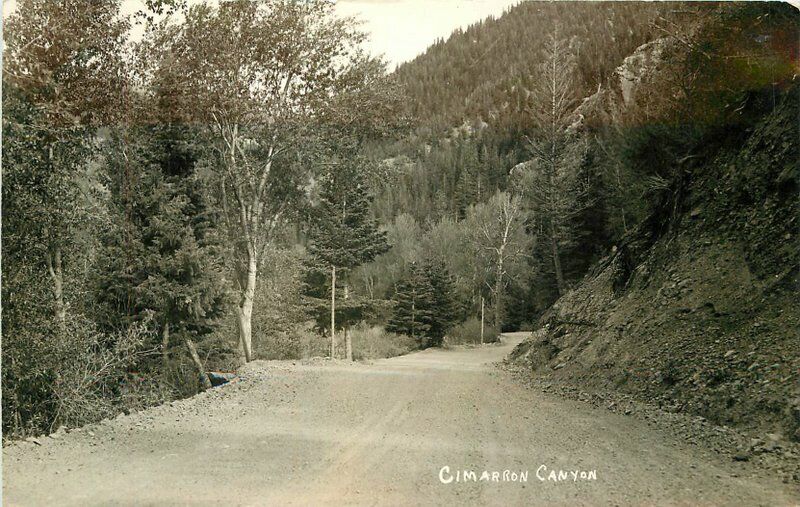 Cimarron Canyon 1940s New Mexico RPPC Photo Postcard 2463