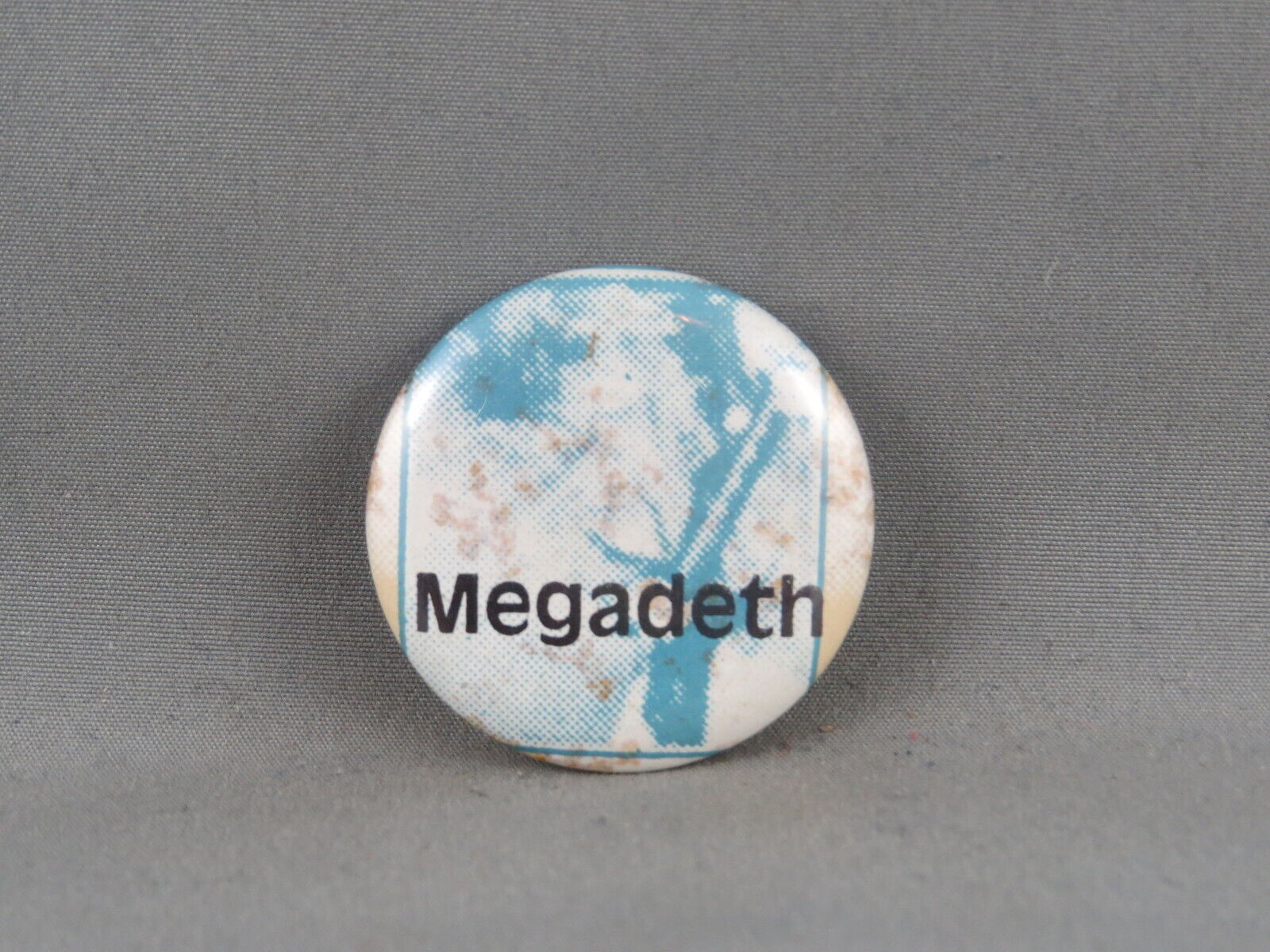 Vintage Band Pin - Megadeath Blur Graphic - Celluloid Pin 