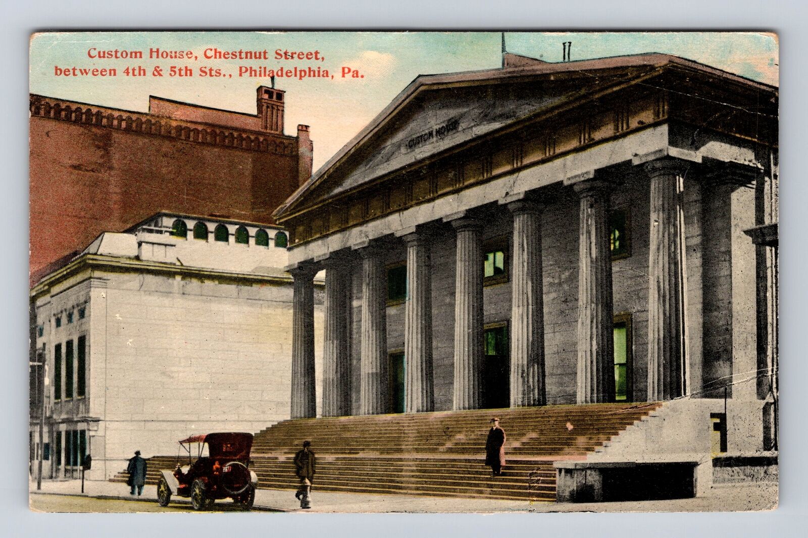 Philadelphia PA-Pennsylvania, Custom House, Antique Vintage Souvenir Postcard
