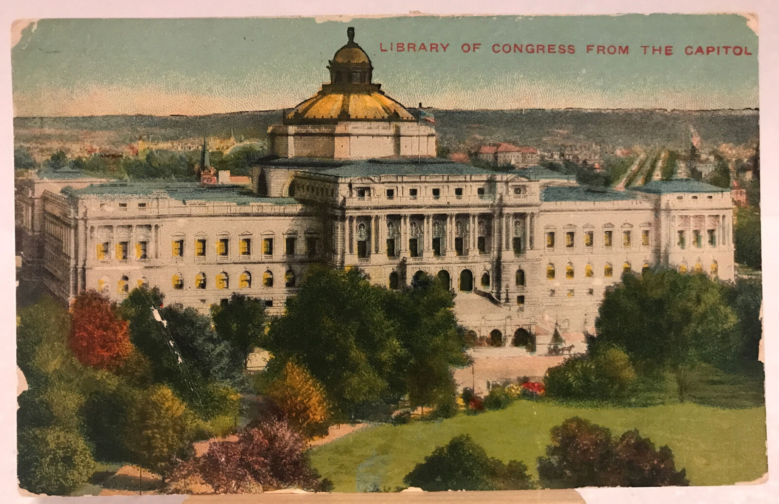 Vintage 1911 Postcard - View of the Library of Congress Washington DC