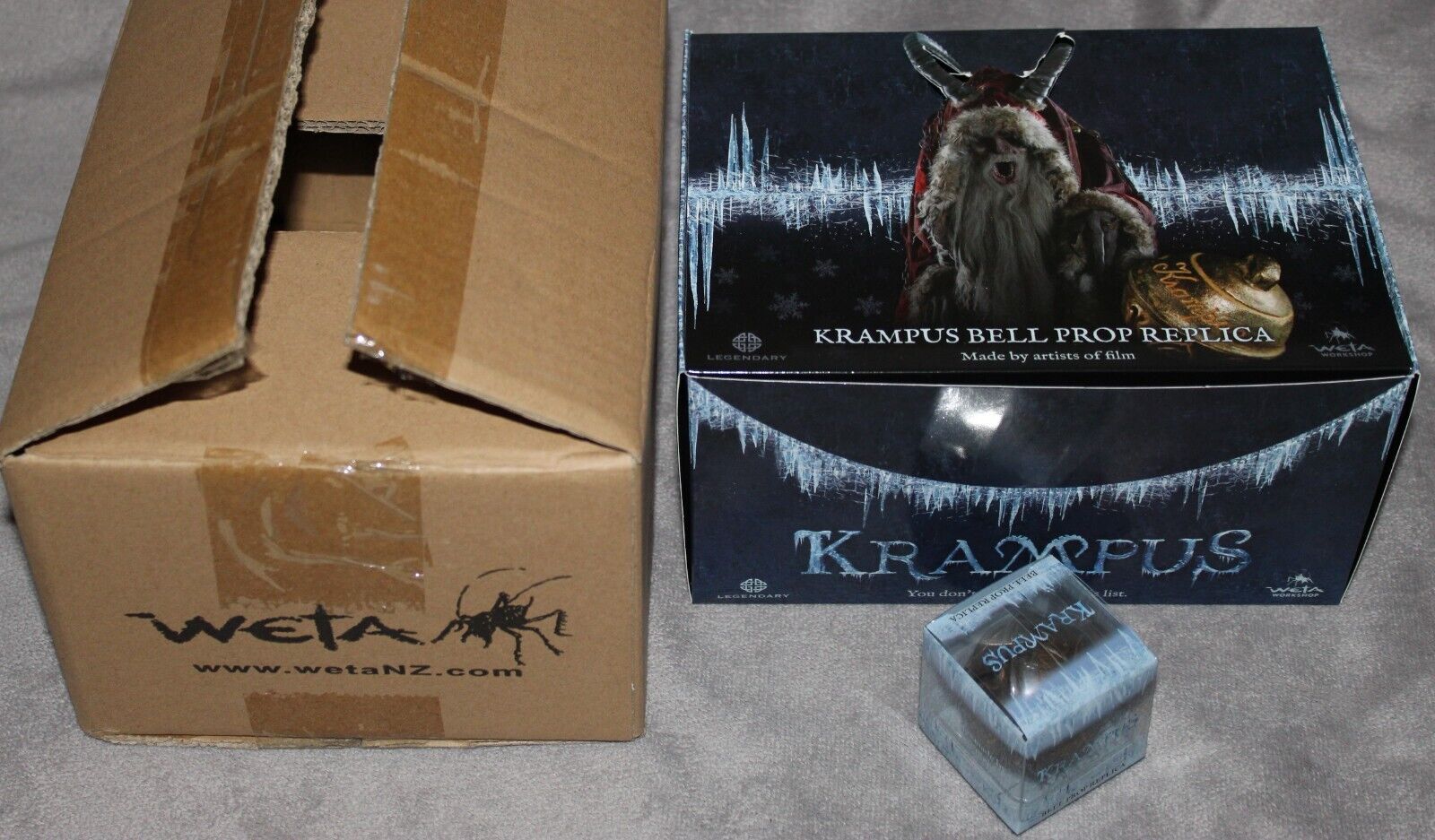KRAMPUS Movie Bell Prop Life Size Replica & Rare Store Counter Display Box WETA