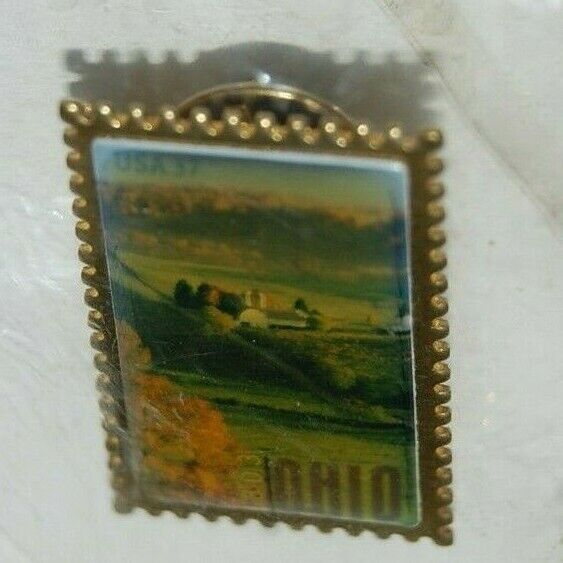 OHIO STAMP PIN 1803 32 CENTS W BACKING NEW IN PLASTIC BAG OFFICIALLY LICENSED