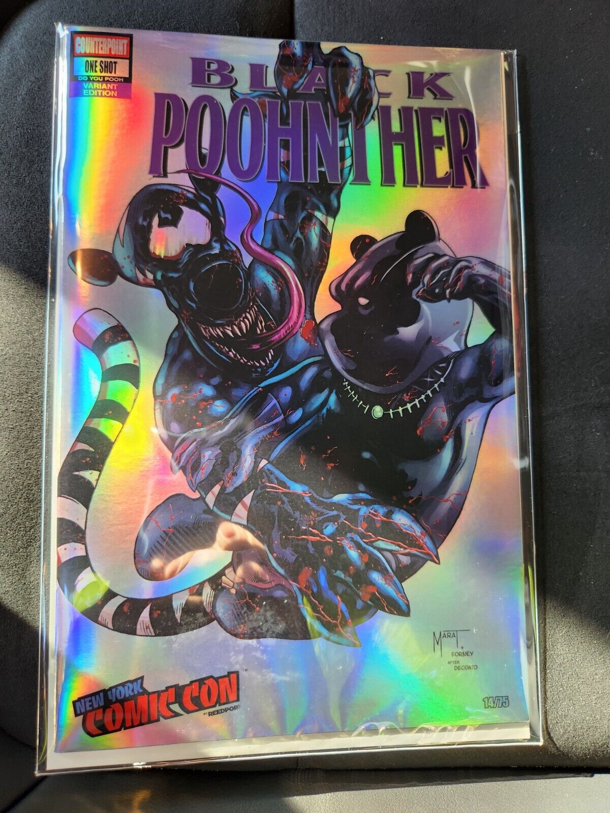 Black poohnther  2022 NEW YORK COMIC CON EXCLUSIVE FOIL ONLY 75 PRODUCED