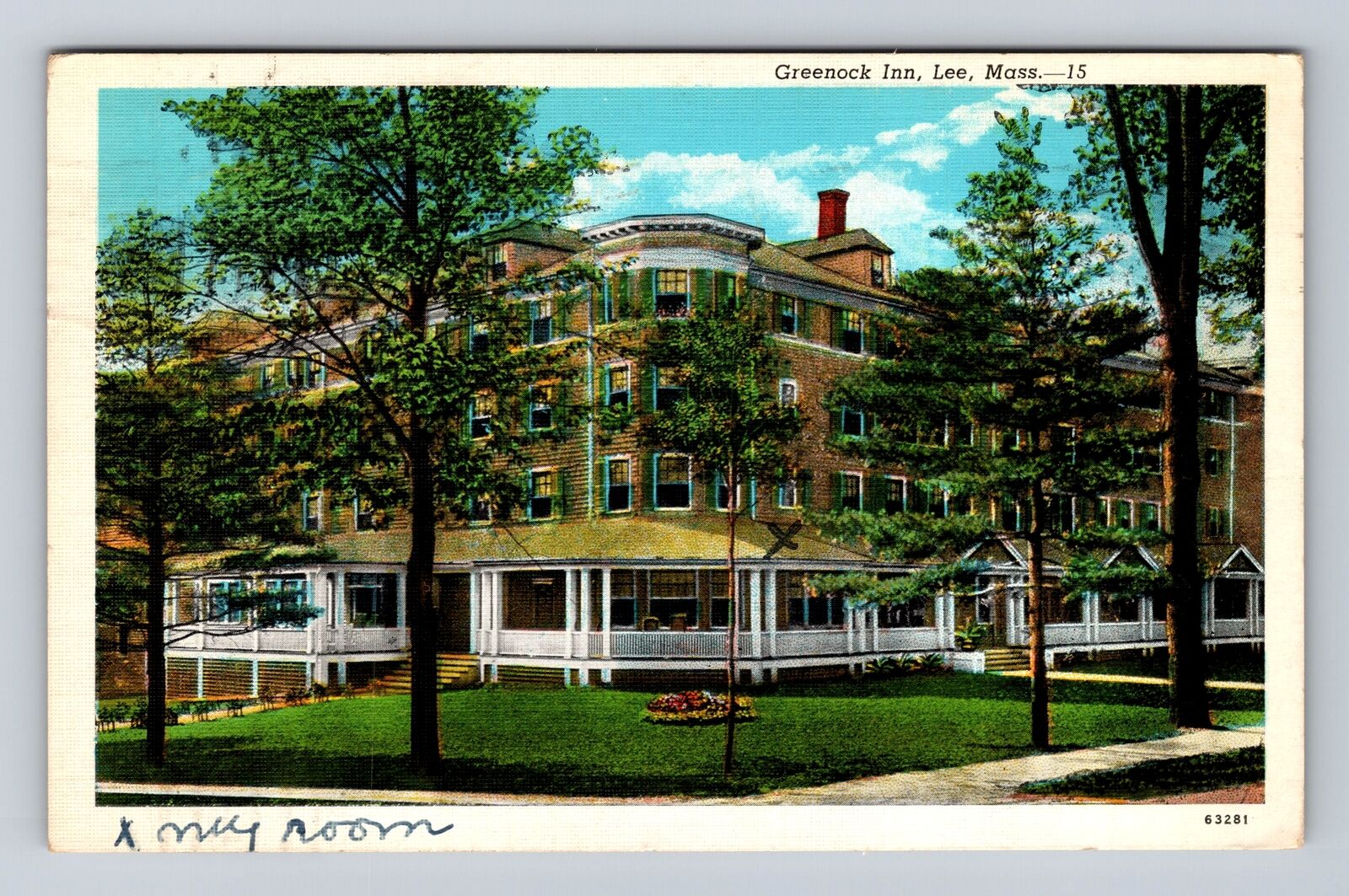 Lee MA-Massachusetts, Greenock Inn, Antique, Vintage c1939 Souvenir Postcard