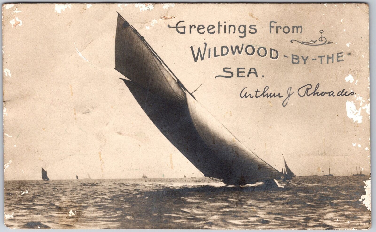 1905 Greetings From Wildwood By The Sea New Jersey NJ Antique Posted Postcard