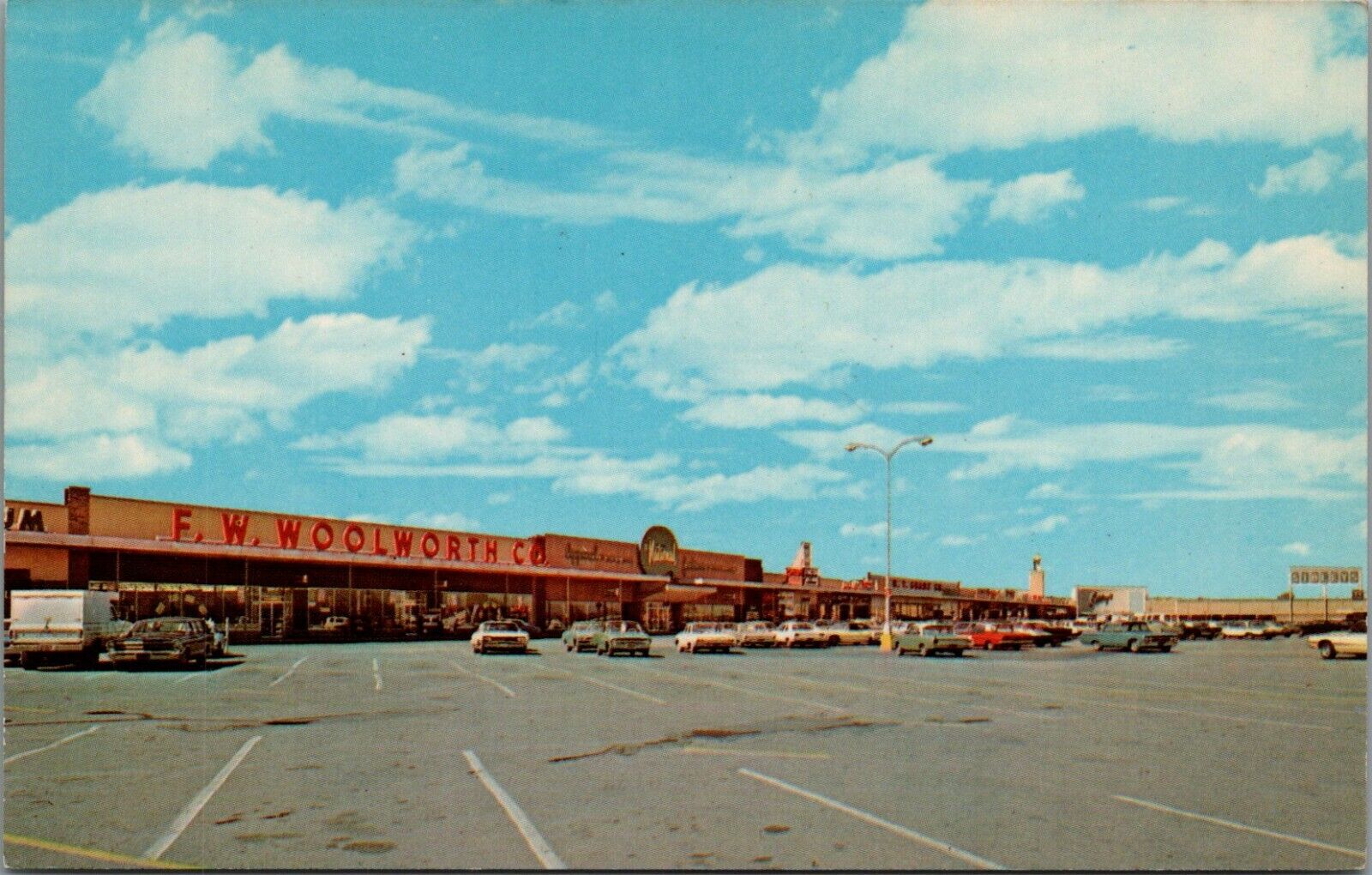 Vintage Southtown Plaza Woolworth Old Cars Rochester New York Postcard D156